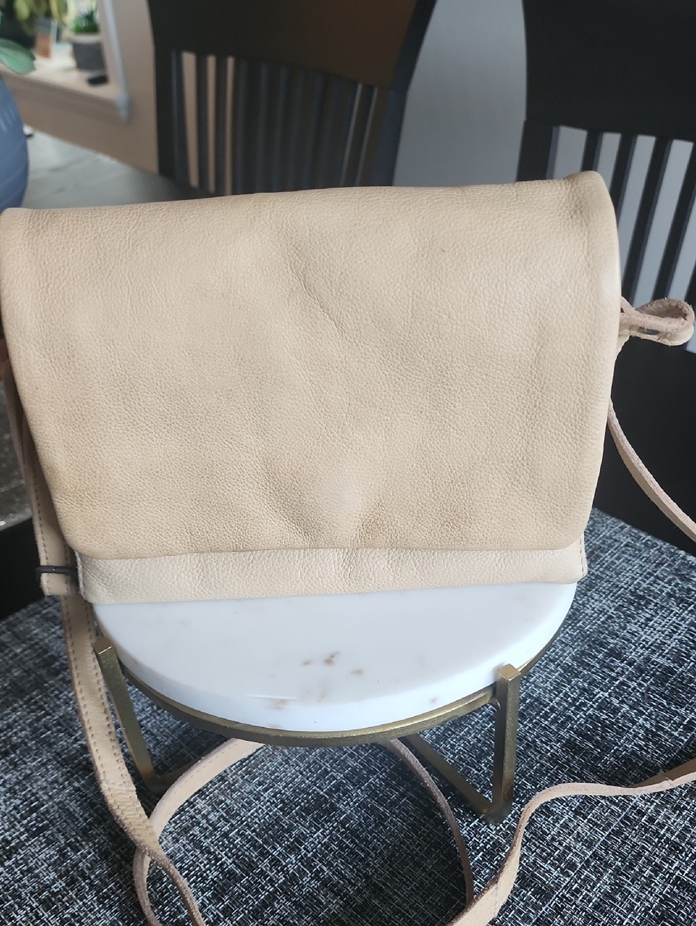 latico Cream Leather Flap Crossbody Bag